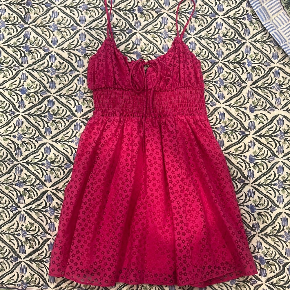 Very pretty pink mini floral summer dress
